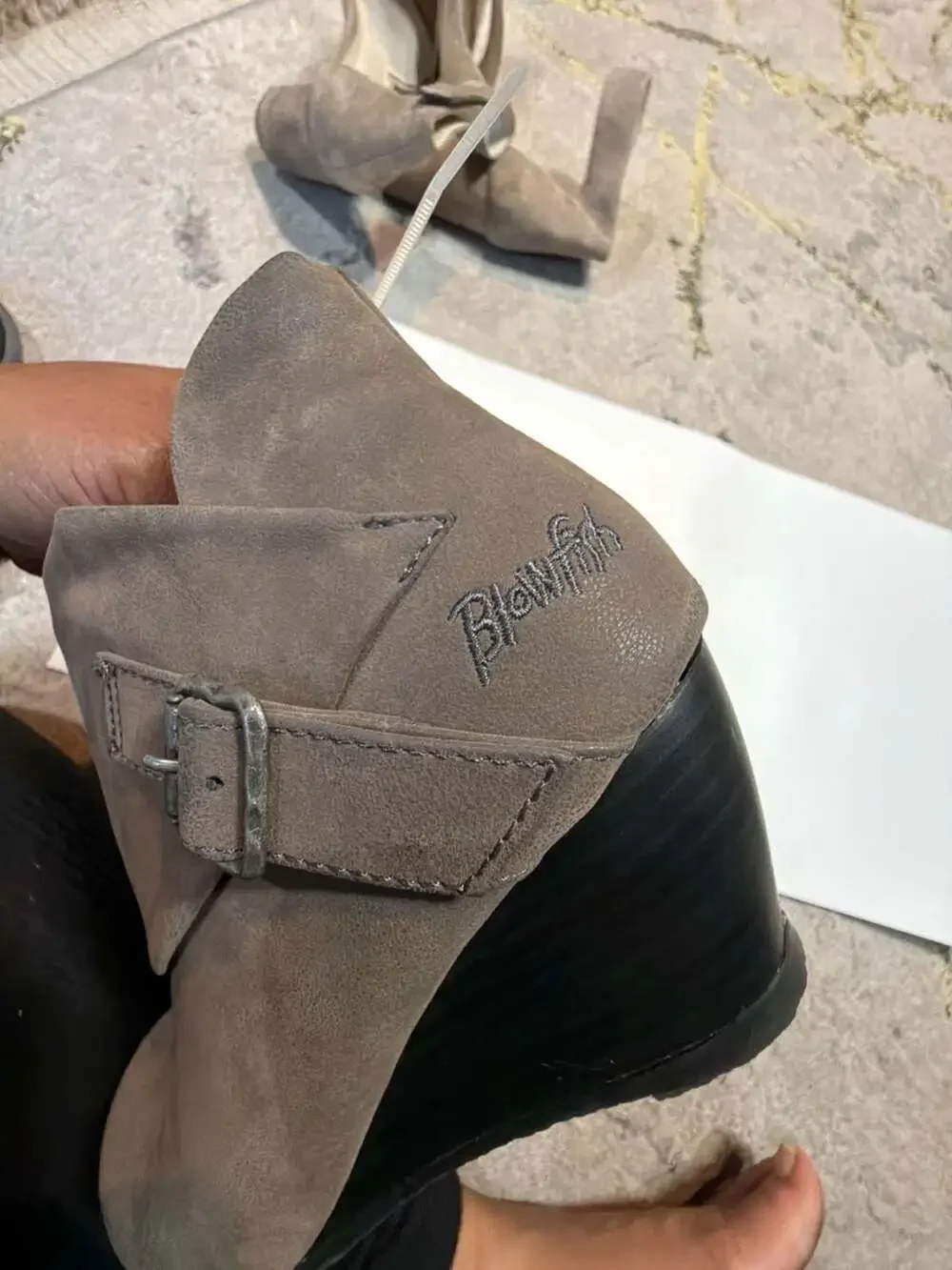 Cute Grey Boots - Ankle Boots - Wedge Boots - Booties - -